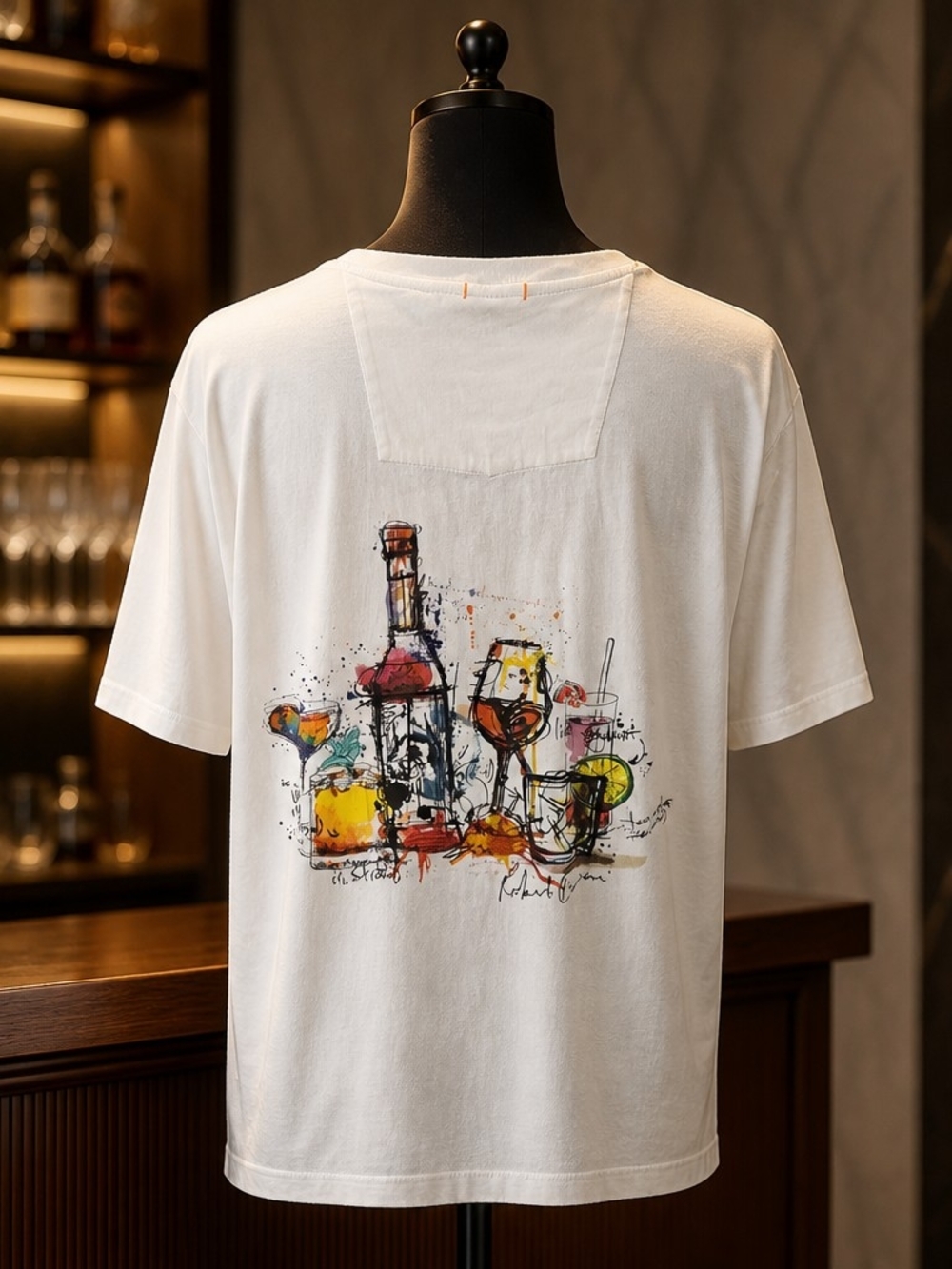 Robert Graham Men's Cocktail Splash Knit  T-shirt Size 3XL
